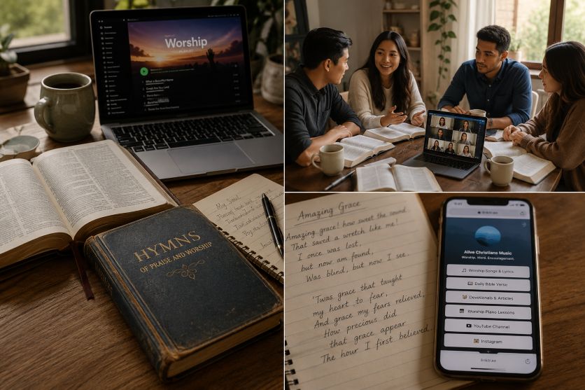 young adults participating in an online faith discussion group